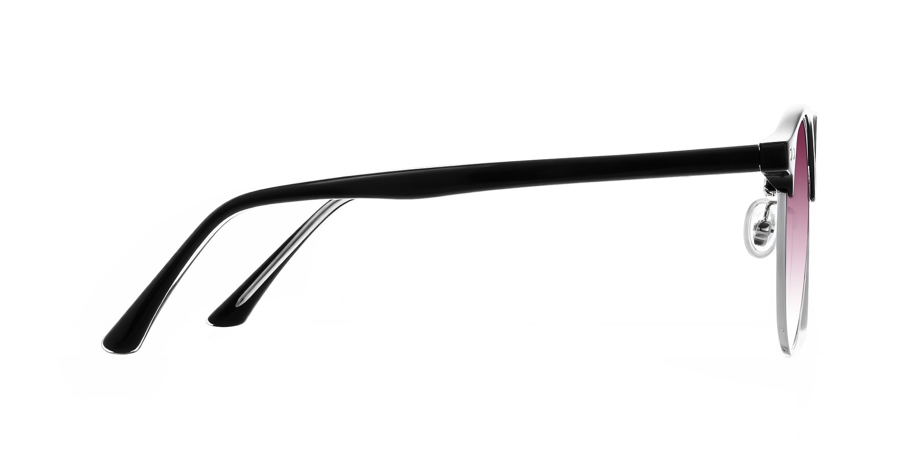 Side of Karnes in Black/Silver with Wine Gradient Lenses