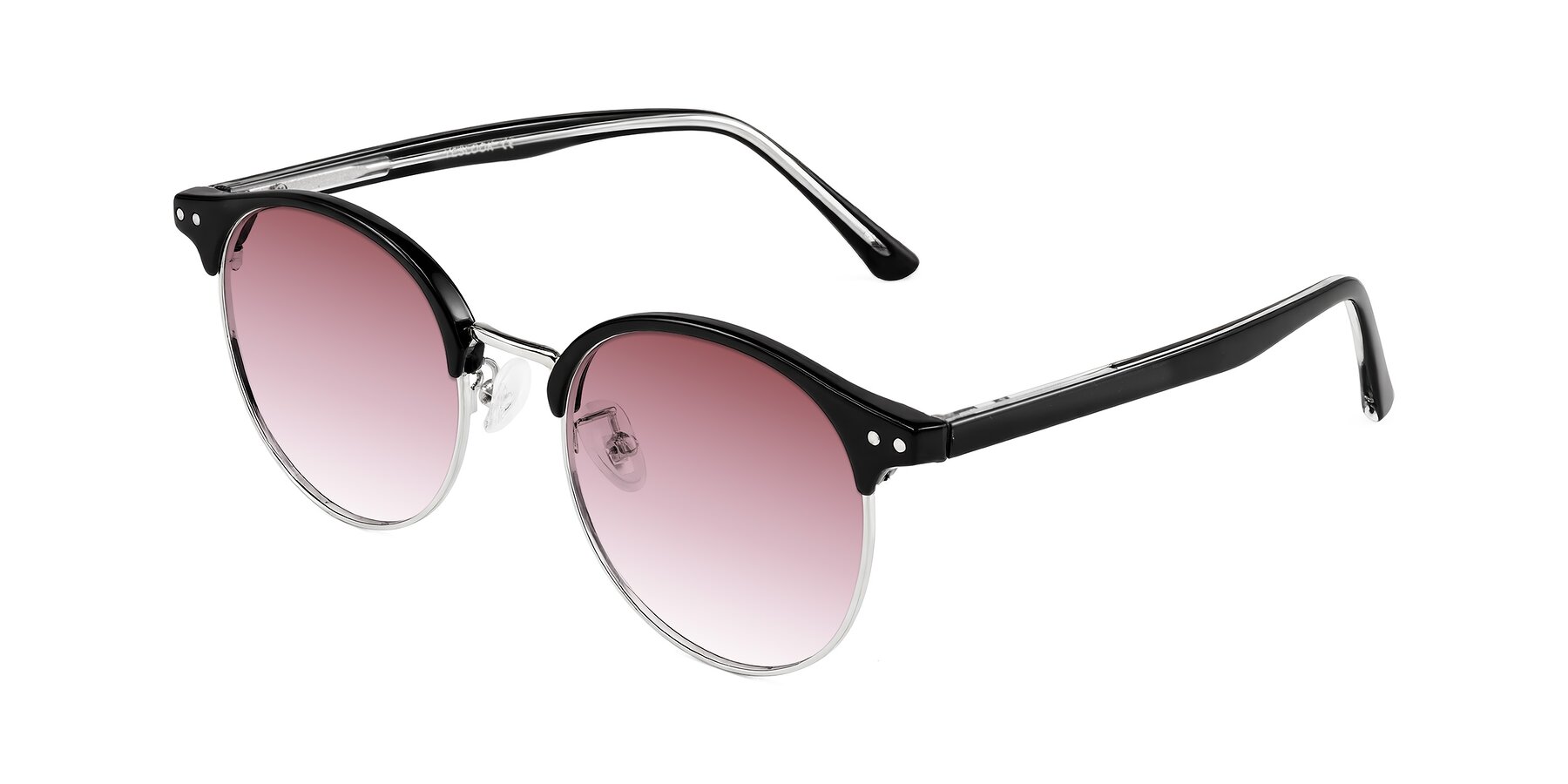 Angle of Karnes in Black/Silver with Garnet Gradient Lenses