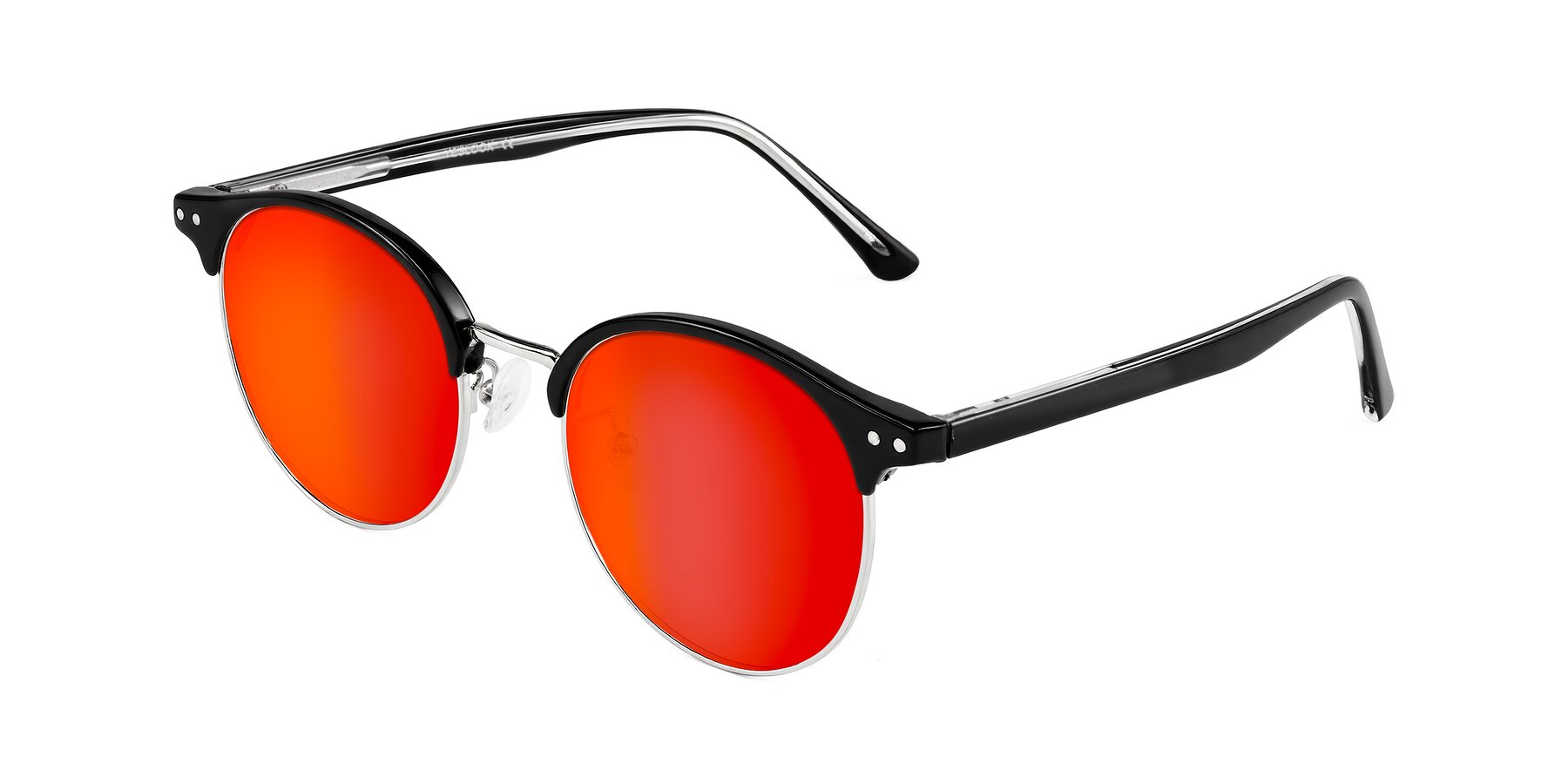 Angle of Karnes in Black/Silver with Red Gold Mirrored Lenses