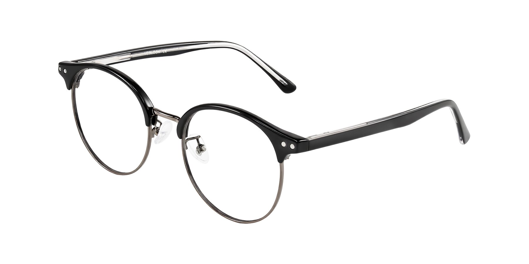Angle of Karnes in Black/Gunmetal with Clear Eyeglass Lenses