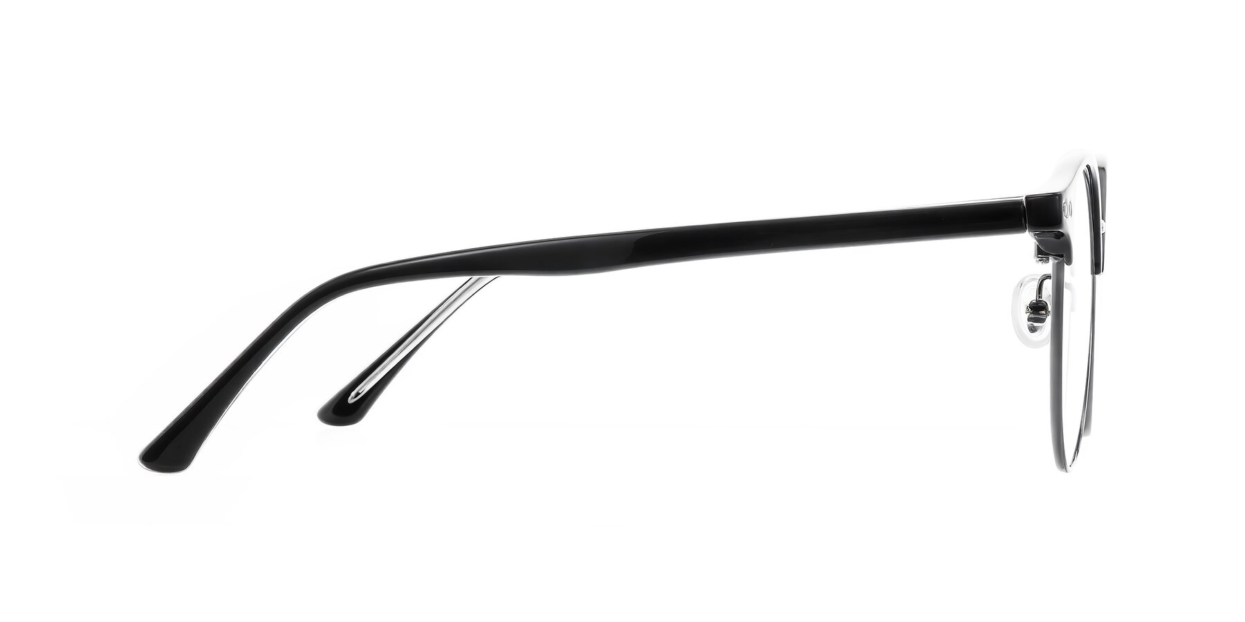 Side of Karnes in Black/Gunmetal with Clear Eyeglass Lenses