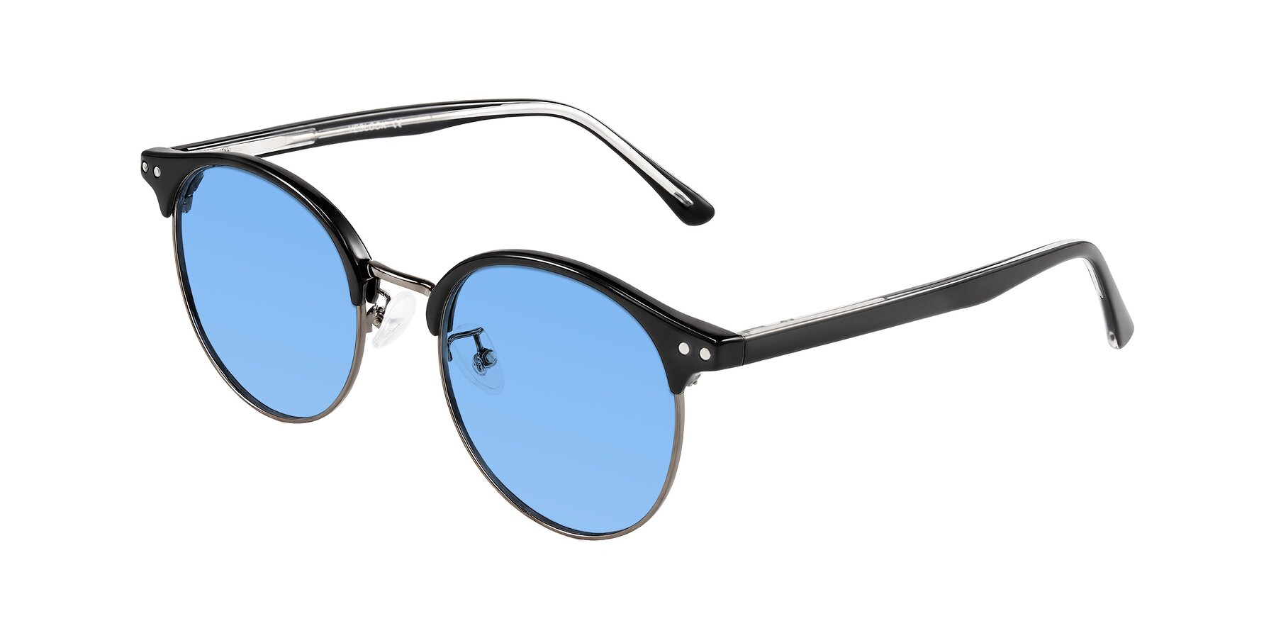 Angle of Karnes in Black/Gunmetal with Medium Blue Tinted Lenses