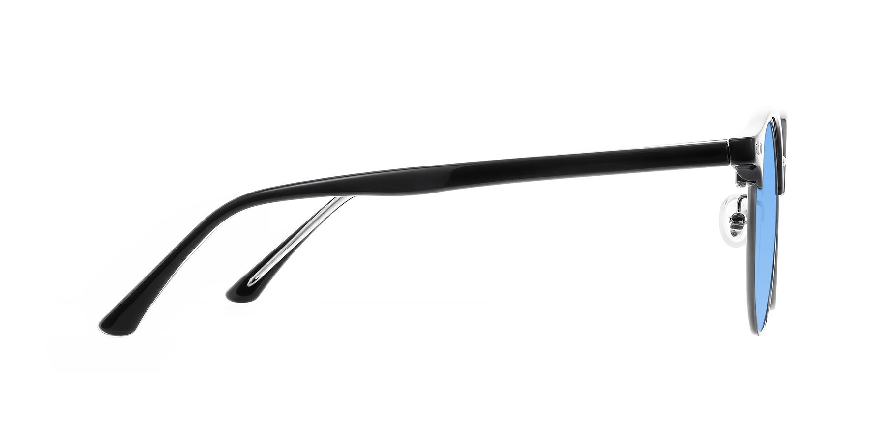 Side of Karnes in Black/Gunmetal with Medium Blue Tinted Lenses