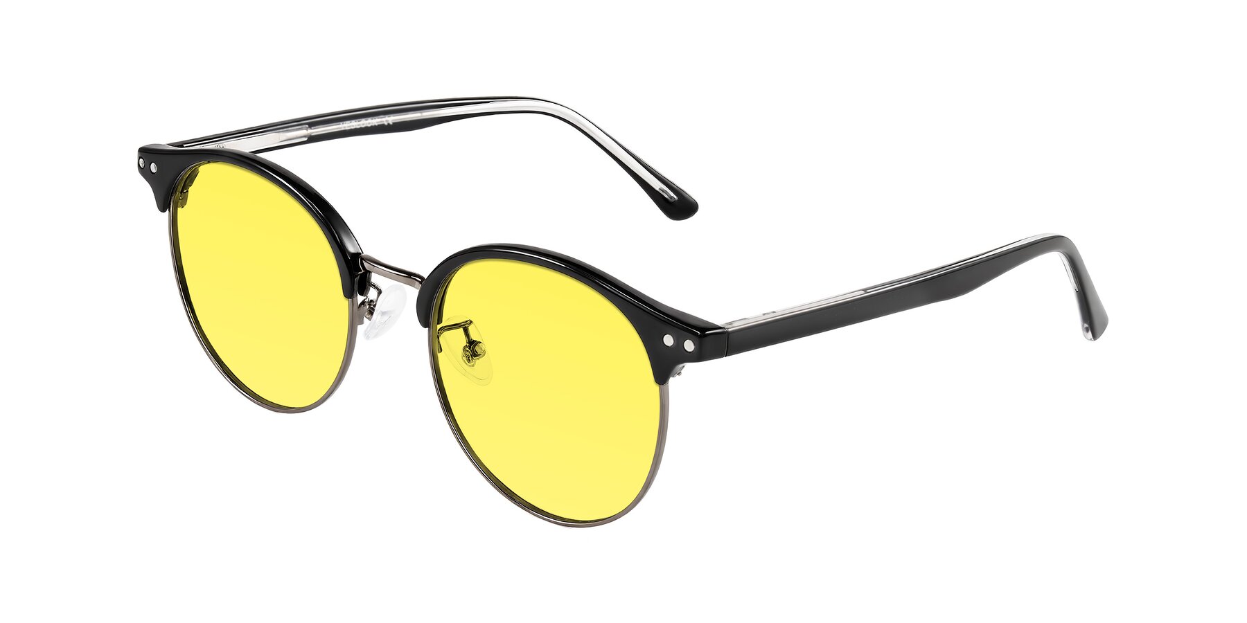 Angle of Karnes in Black/Gunmetal with Medium Yellow Tinted Lenses