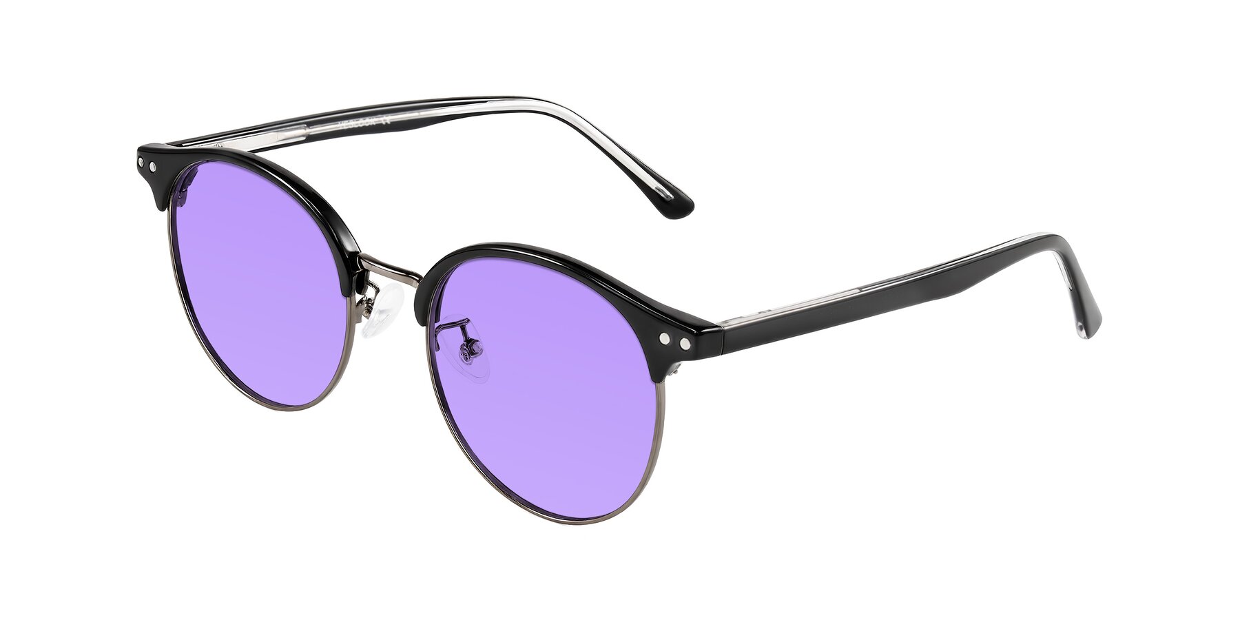 Angle of Karnes in Black/Gunmetal with Medium Purple Tinted Lenses