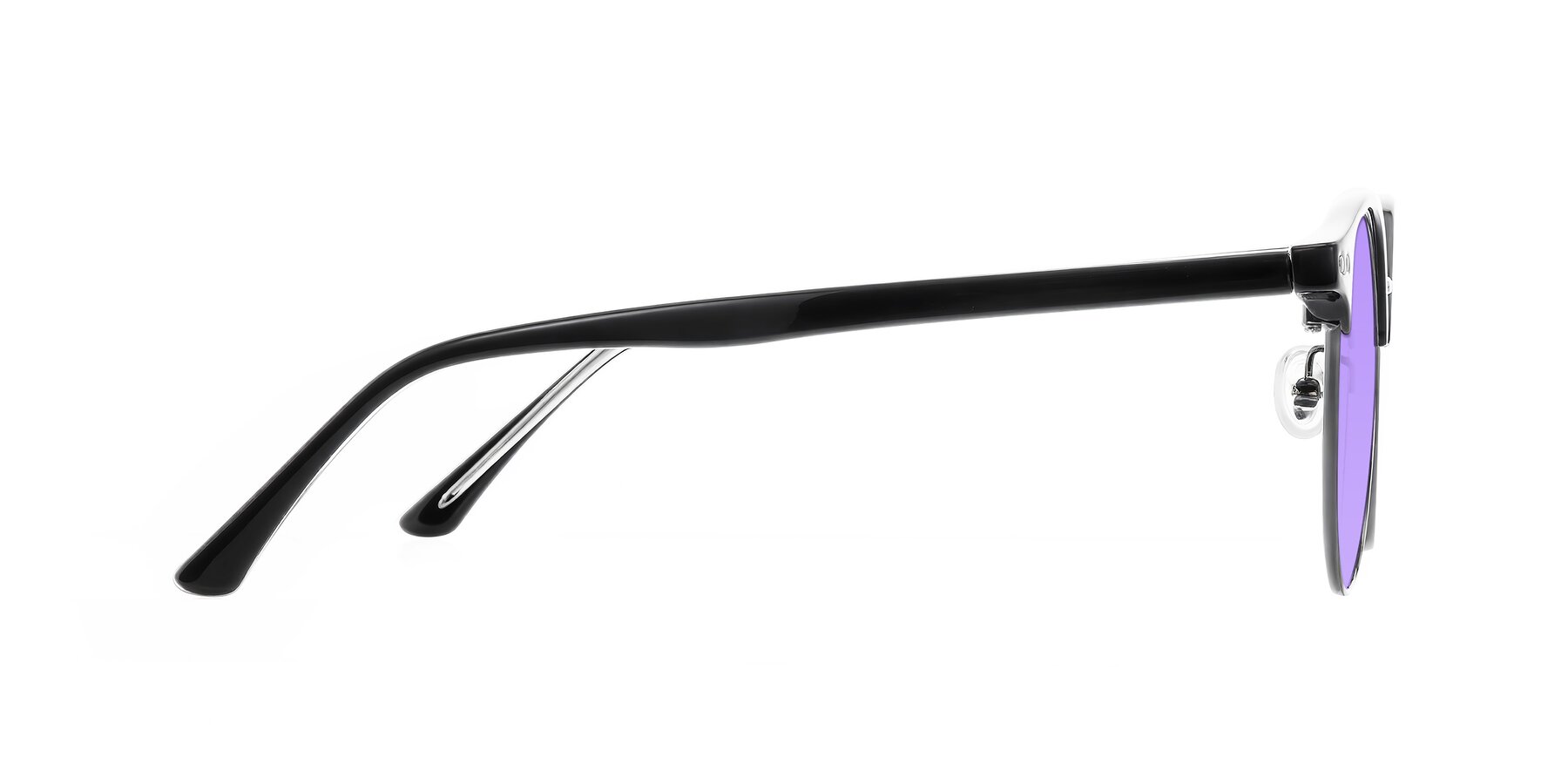 Side of Karnes in Black/Gunmetal with Medium Purple Tinted Lenses