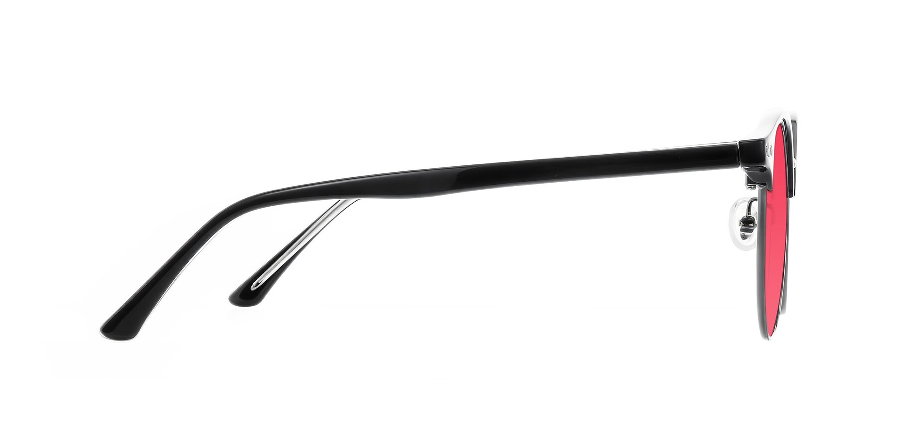 Side of Karnes in Black/Gunmetal with Red Tinted Lenses