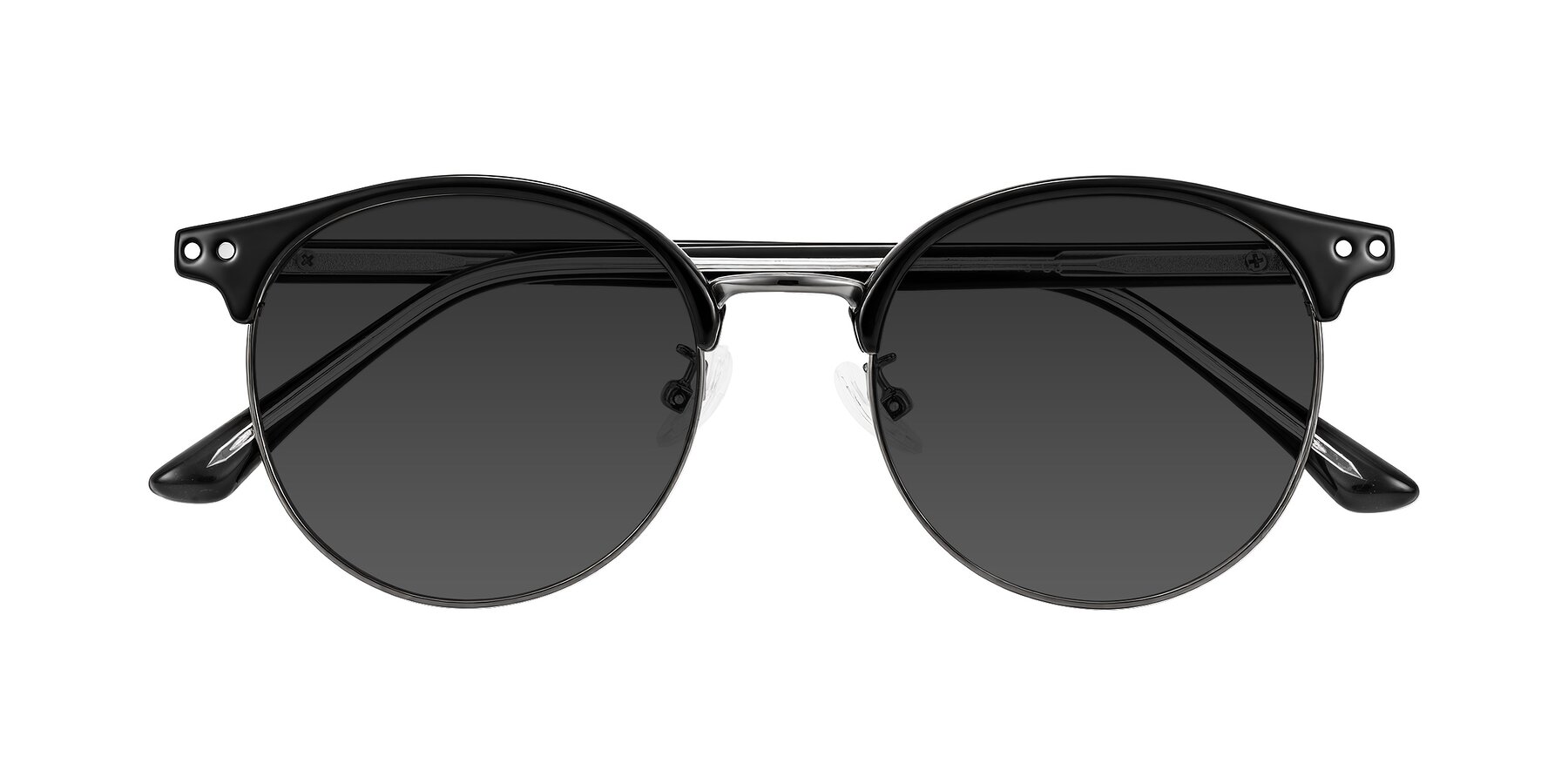 Folded Front of Karnes in Black/Gunmetal with Gray Tinted Lenses