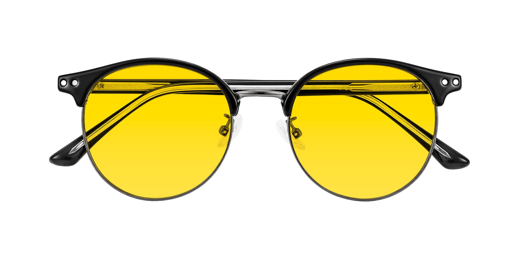 Folded Front of Karnes in Black/Gunmetal with Yellow Tinted Lenses