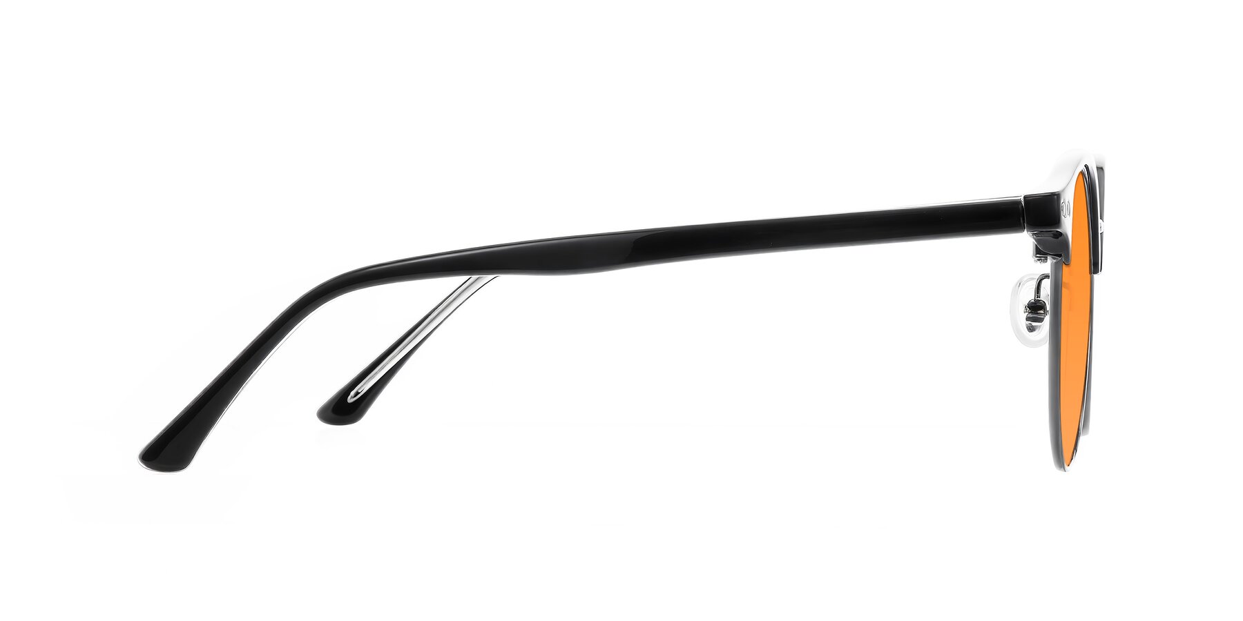 Side of Karnes in Black/Gunmetal with Orange Tinted Lenses