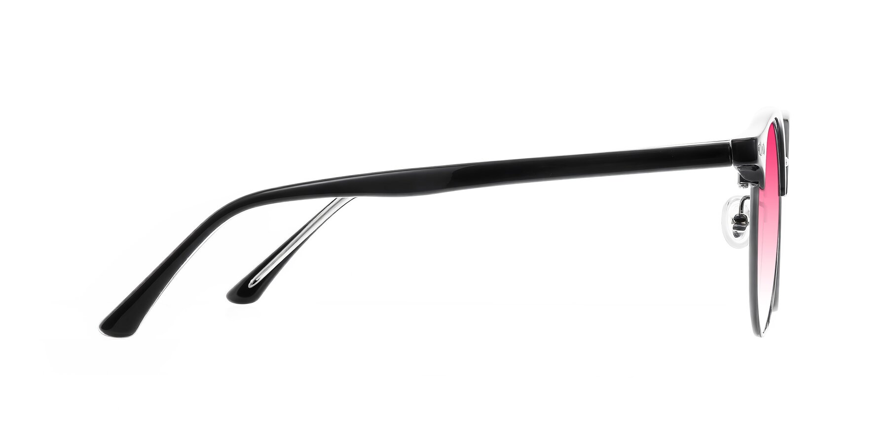 Side of Karnes in Black/Gunmetal with Pink Gradient Lenses