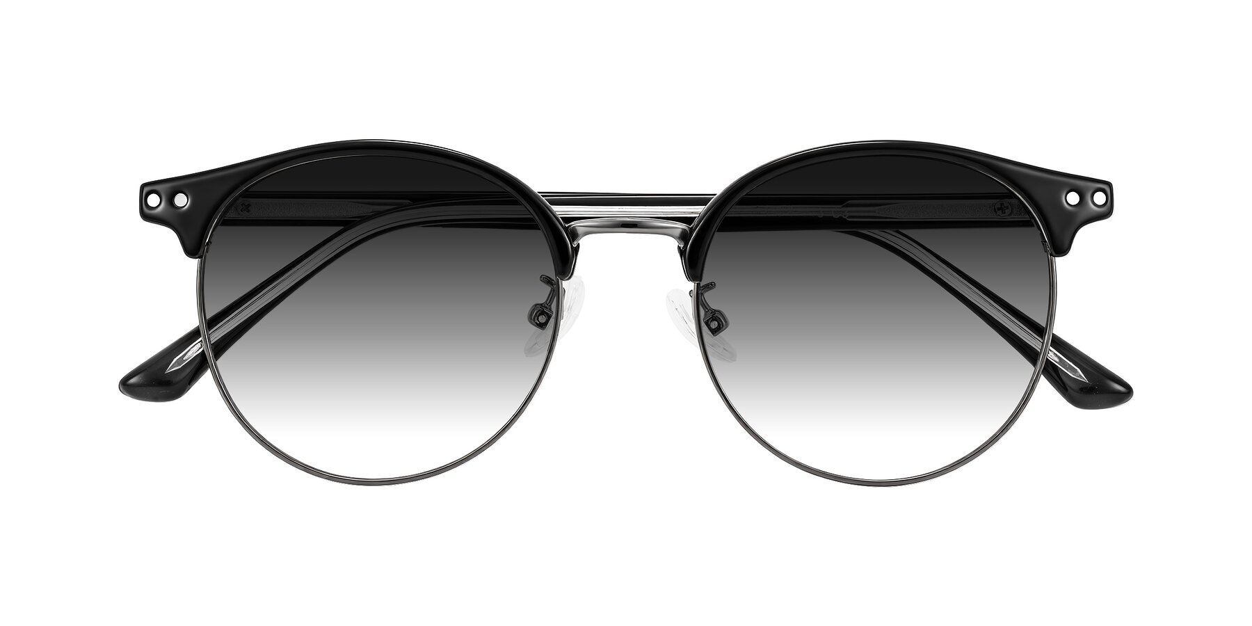 Folded Front of Karnes in Black/Gunmetal with Gray Gradient Lenses
