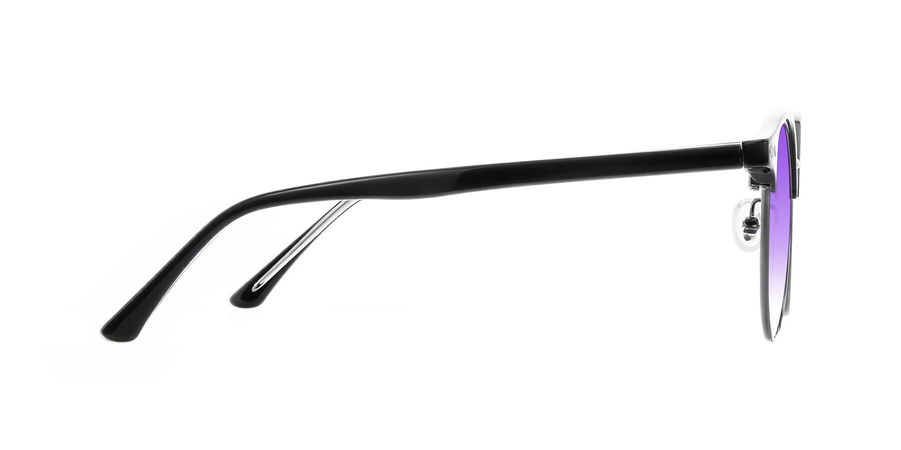 Side of Karnes in Black/Gunmetal with Purple Gradient Lenses