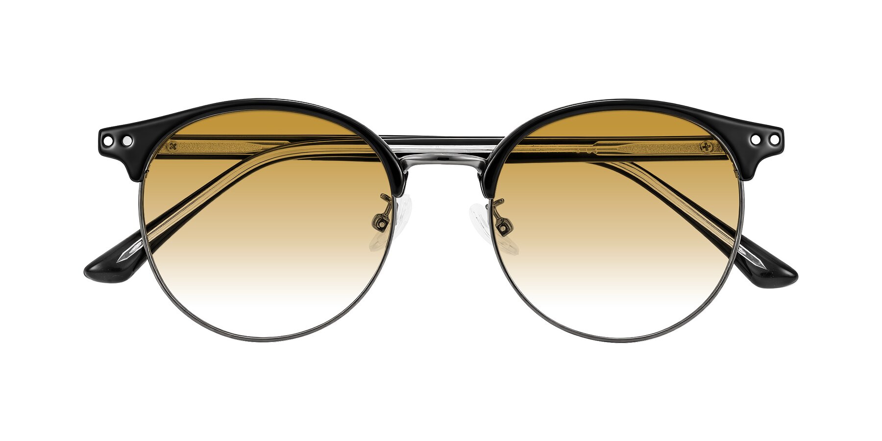 Folded Front of Karnes in Black/Gunmetal with Champagne Gradient Lenses