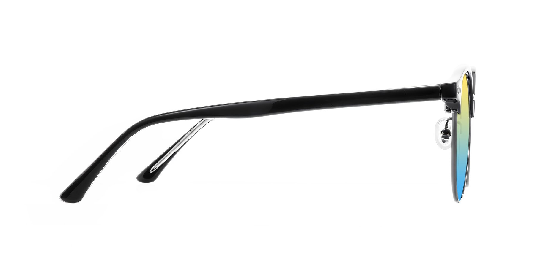 Side of Karnes in Black/Gunmetal with Yellow / Blue Gradient Lenses