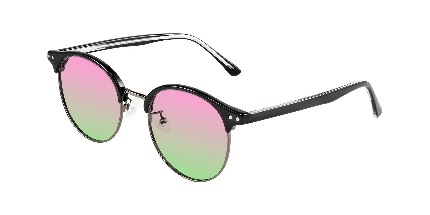 Angle of Karnes in Black/Gunmetal with Pink / Green Gradient Lenses