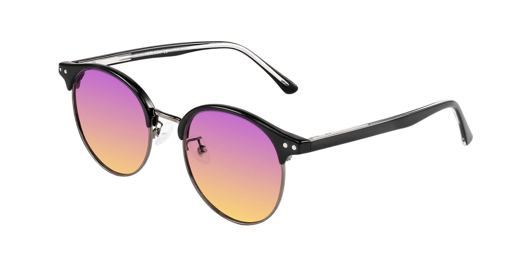 Angle of Karnes in Black/Gunmetal with Purple / Yellow Gradient Lenses