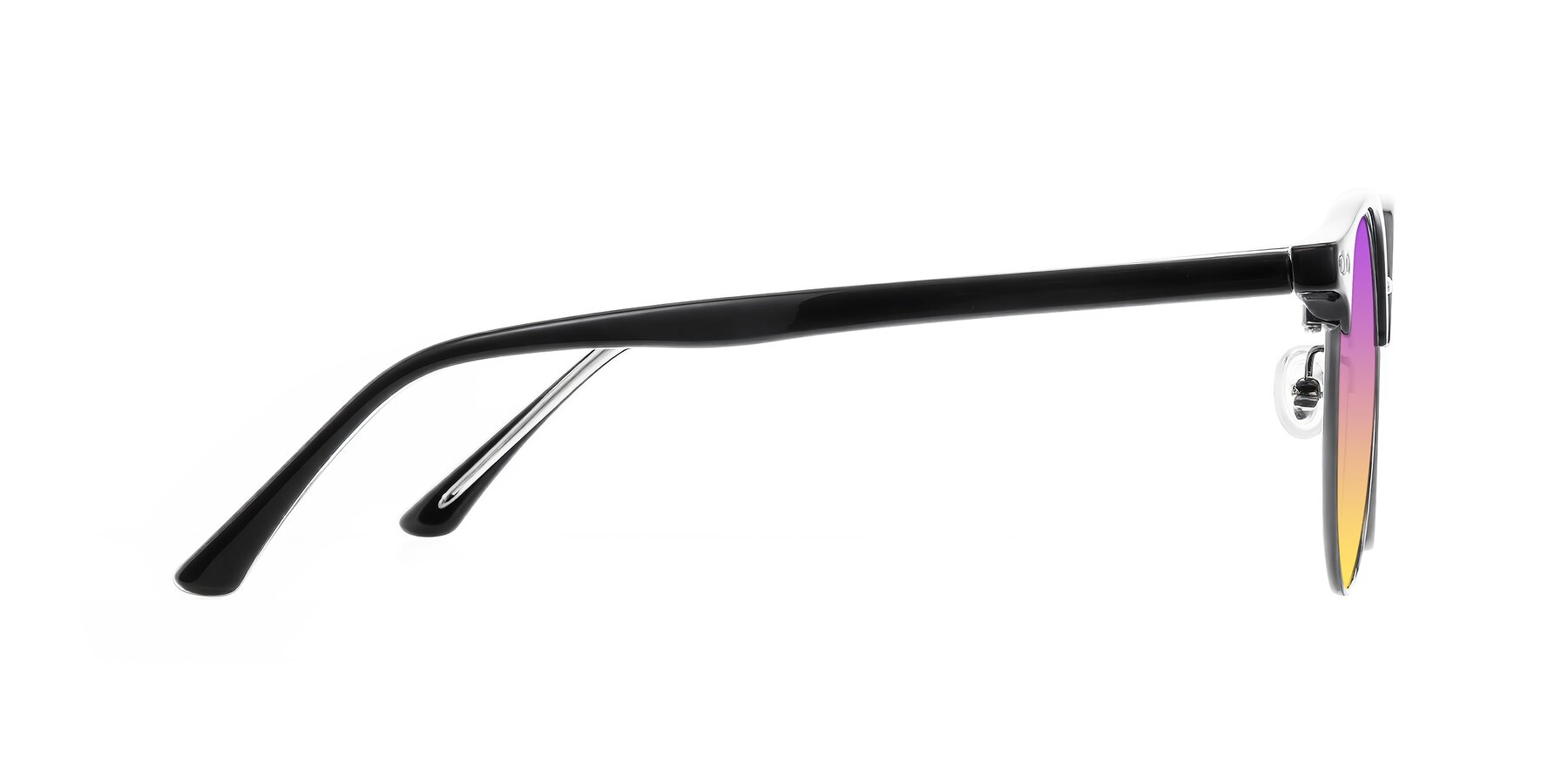 Side of Karnes in Black/Gunmetal with Purple / Yellow Gradient Lenses