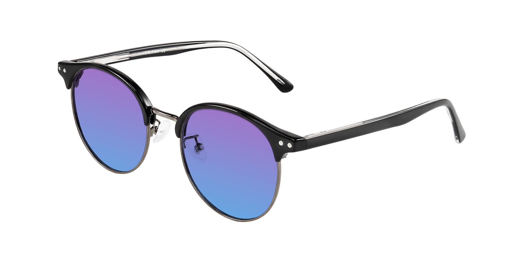 Angle of Karnes in Black/Gunmetal with Purple / Blue Gradient Lenses