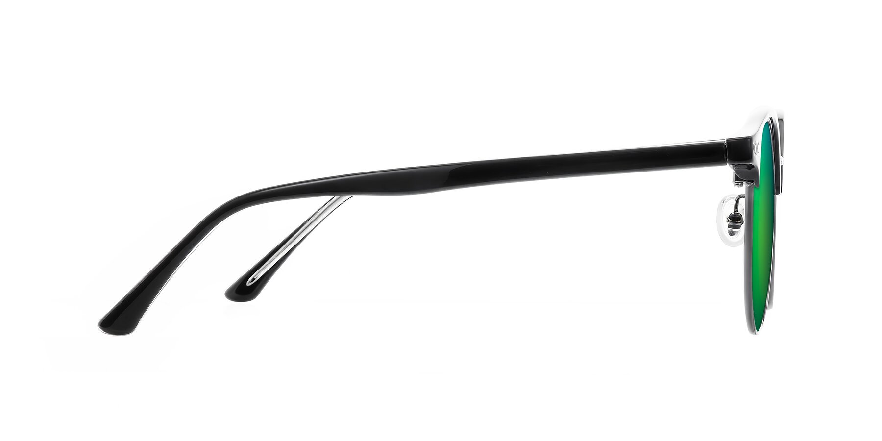 Side of Karnes in Black/Gunmetal with Green Mirrored Lenses