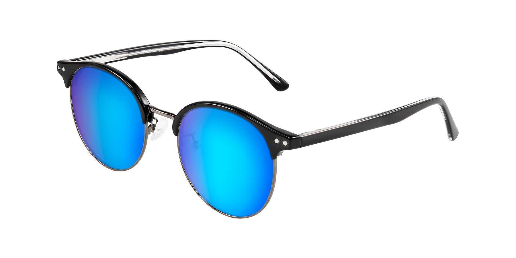 Angle of Karnes in Black/Gunmetal with Blue Mirrored Lenses