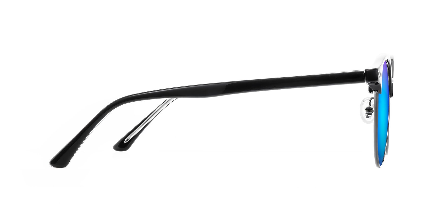 Side of Karnes in Black/Gunmetal with Blue Mirrored Lenses