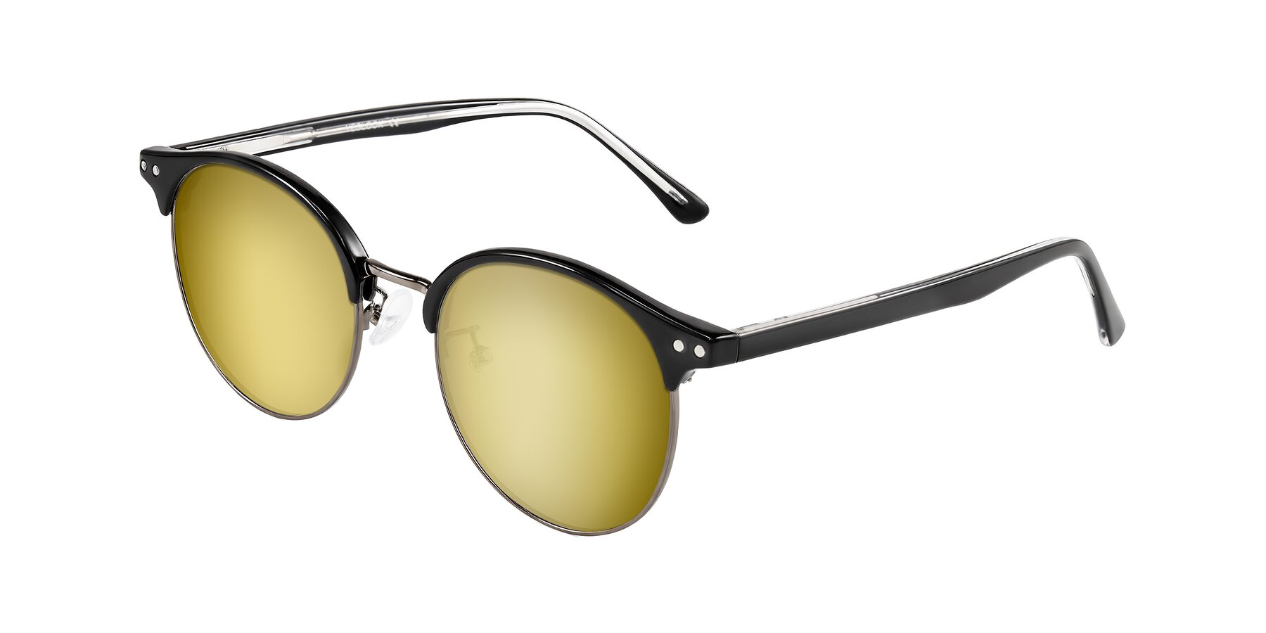 Angle of Karnes in Black/Gunmetal with Gold Mirrored Lenses