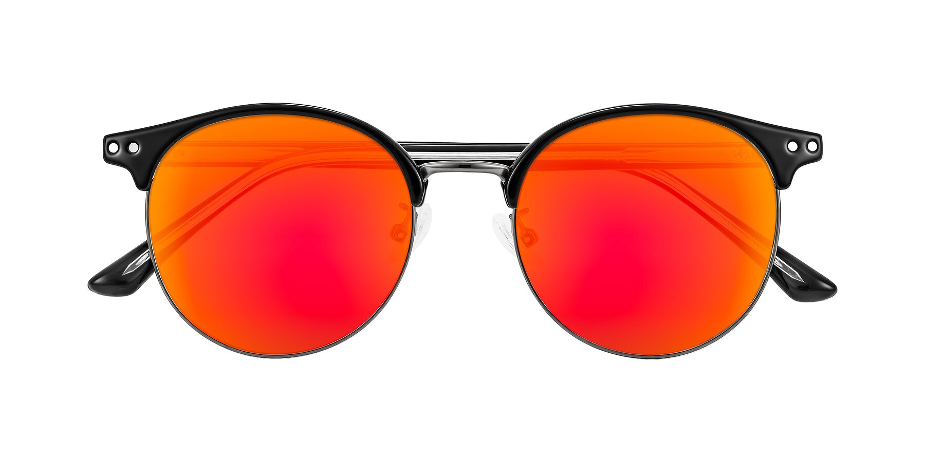 Folded Front of Karnes in Black/Gunmetal with Red Gold Mirrored Lenses