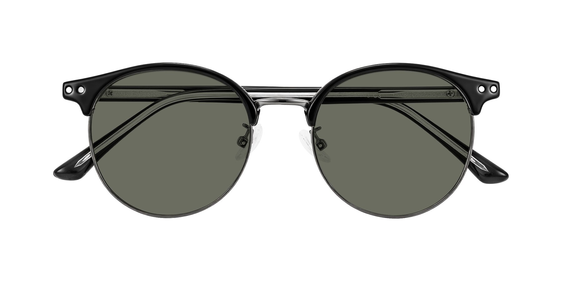 Folded Front of Karnes in Black/Gunmetal with Gray Polarized Lenses