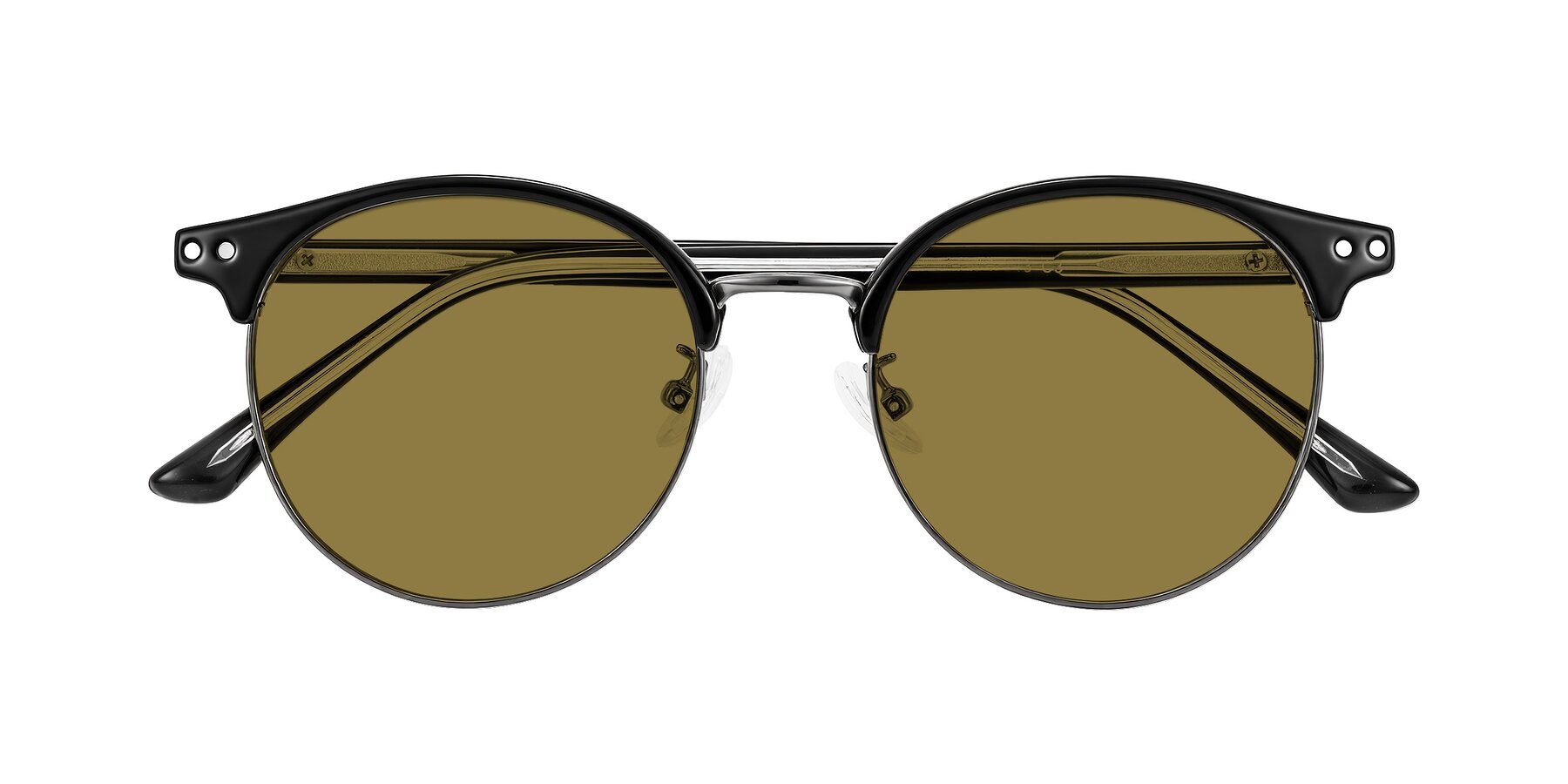 Folded Front of Karnes in Black/Gunmetal with Brown Polarized Lenses