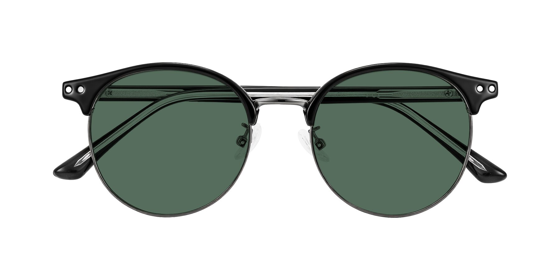 Folded Front of Karnes in Black/Gunmetal with Green Polarized Lenses