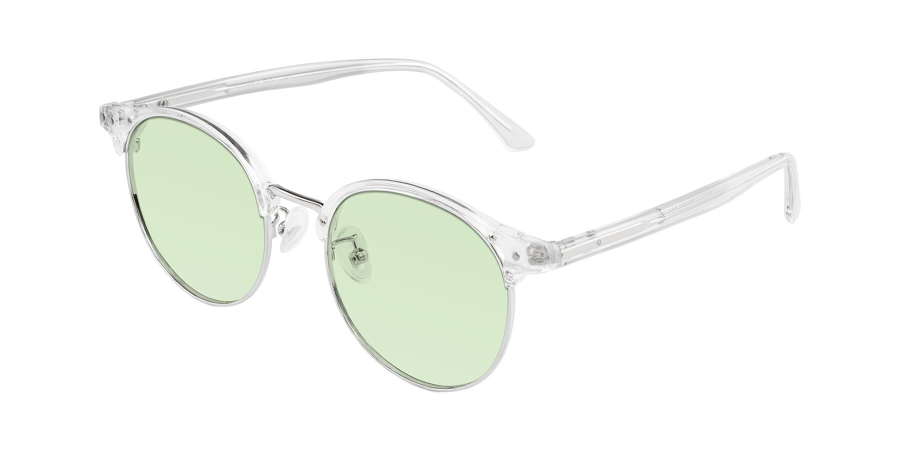 Angle of Karnes in Clear/Silver with Light Green Tinted Lenses