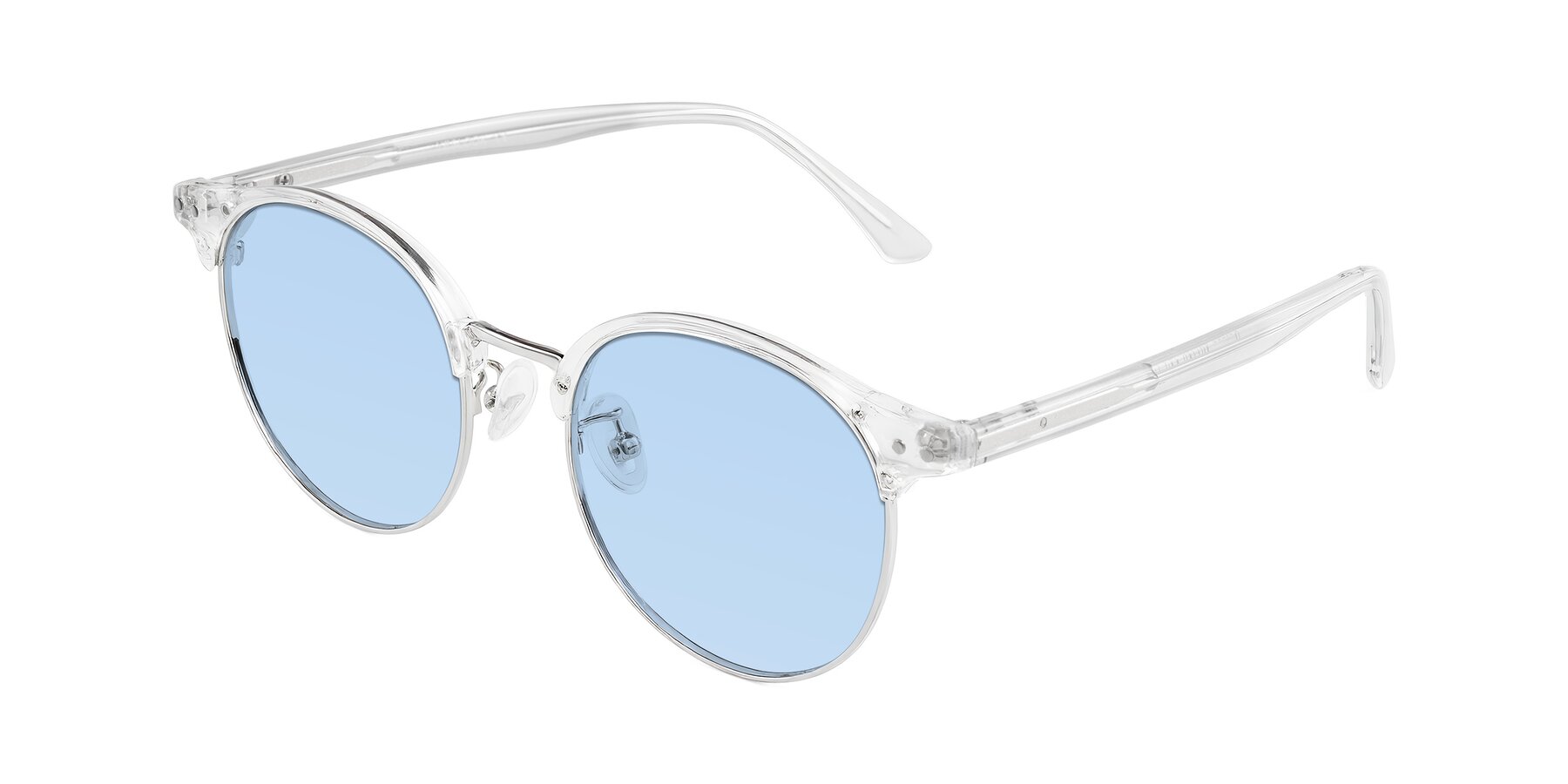Angle of Karnes in Clear/Silver with Light Blue Tinted Lenses