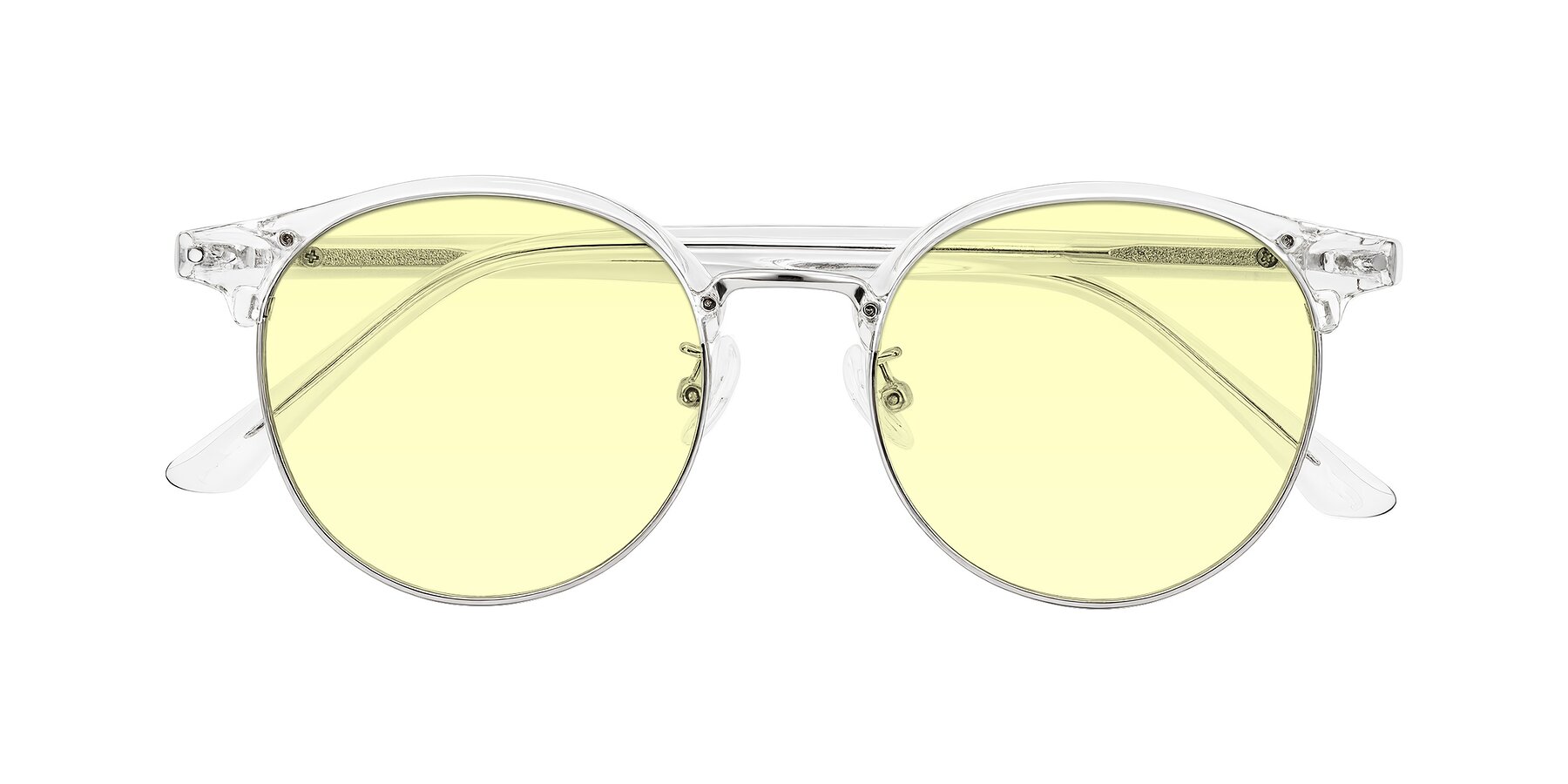 Folded Front of Karnes in Clear/Silver with Light Yellow Tinted Lenses