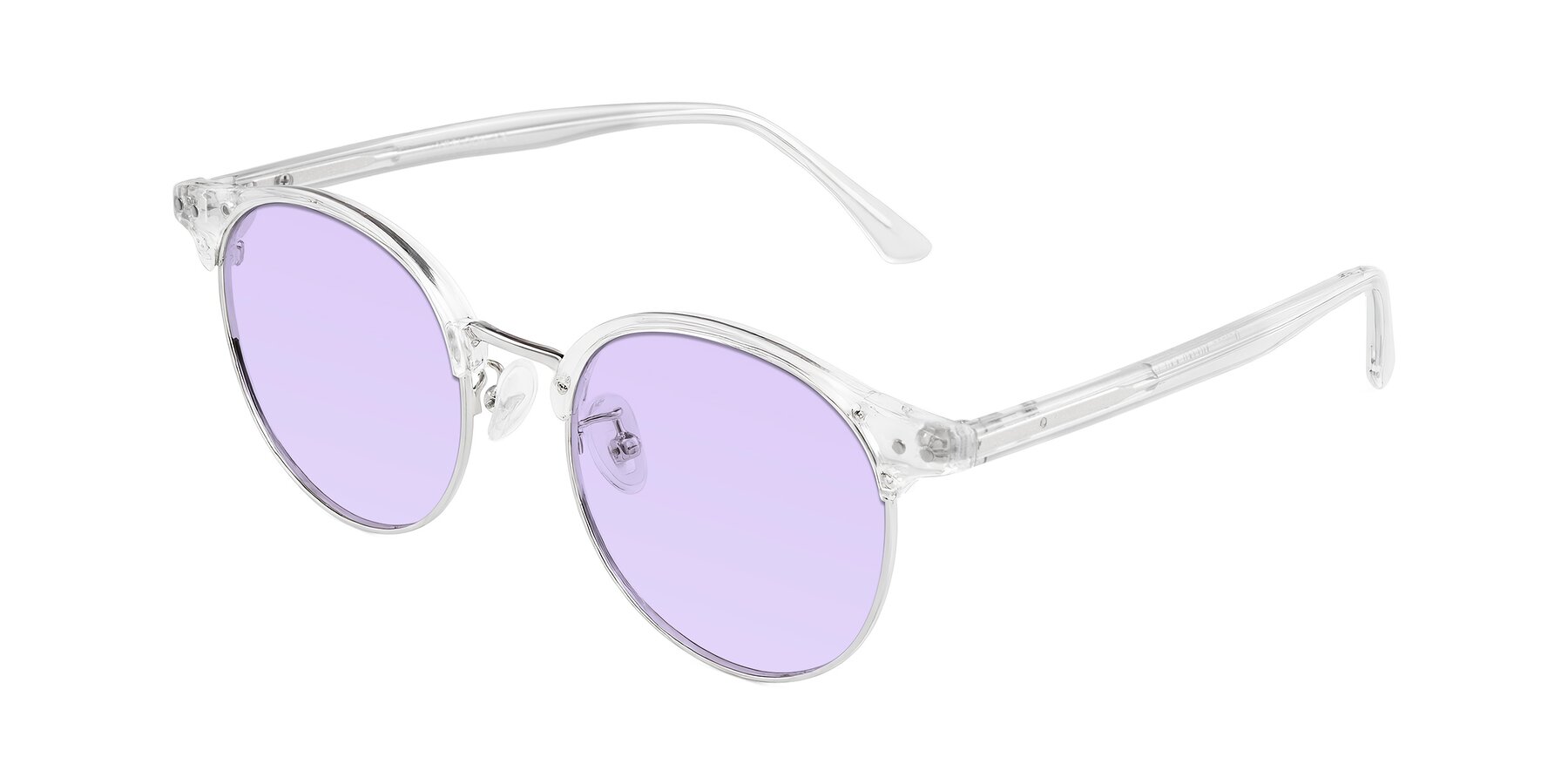 Angle of Karnes in Clear/Silver with Light Purple Tinted Lenses