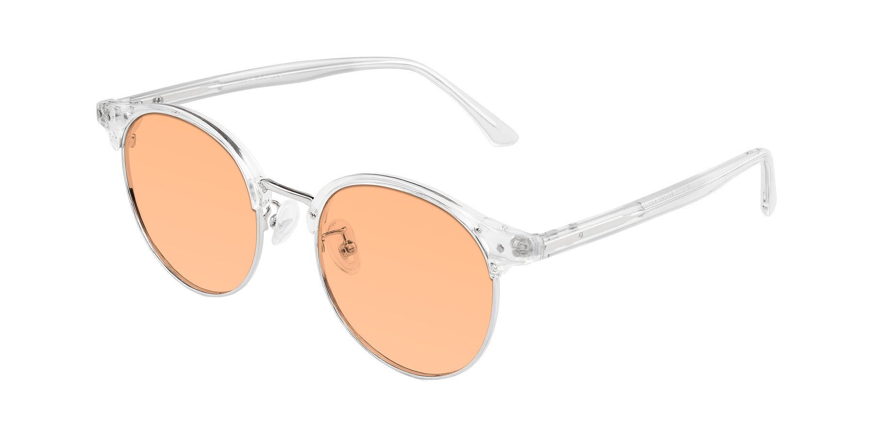 Angle of Karnes in Clear/Silver with Light Orange Tinted Lenses