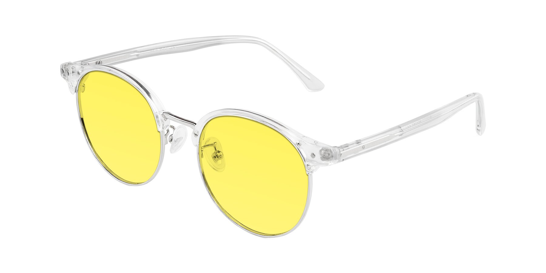 Angle of Karnes in Clear/Silver with Medium Yellow Tinted Lenses
