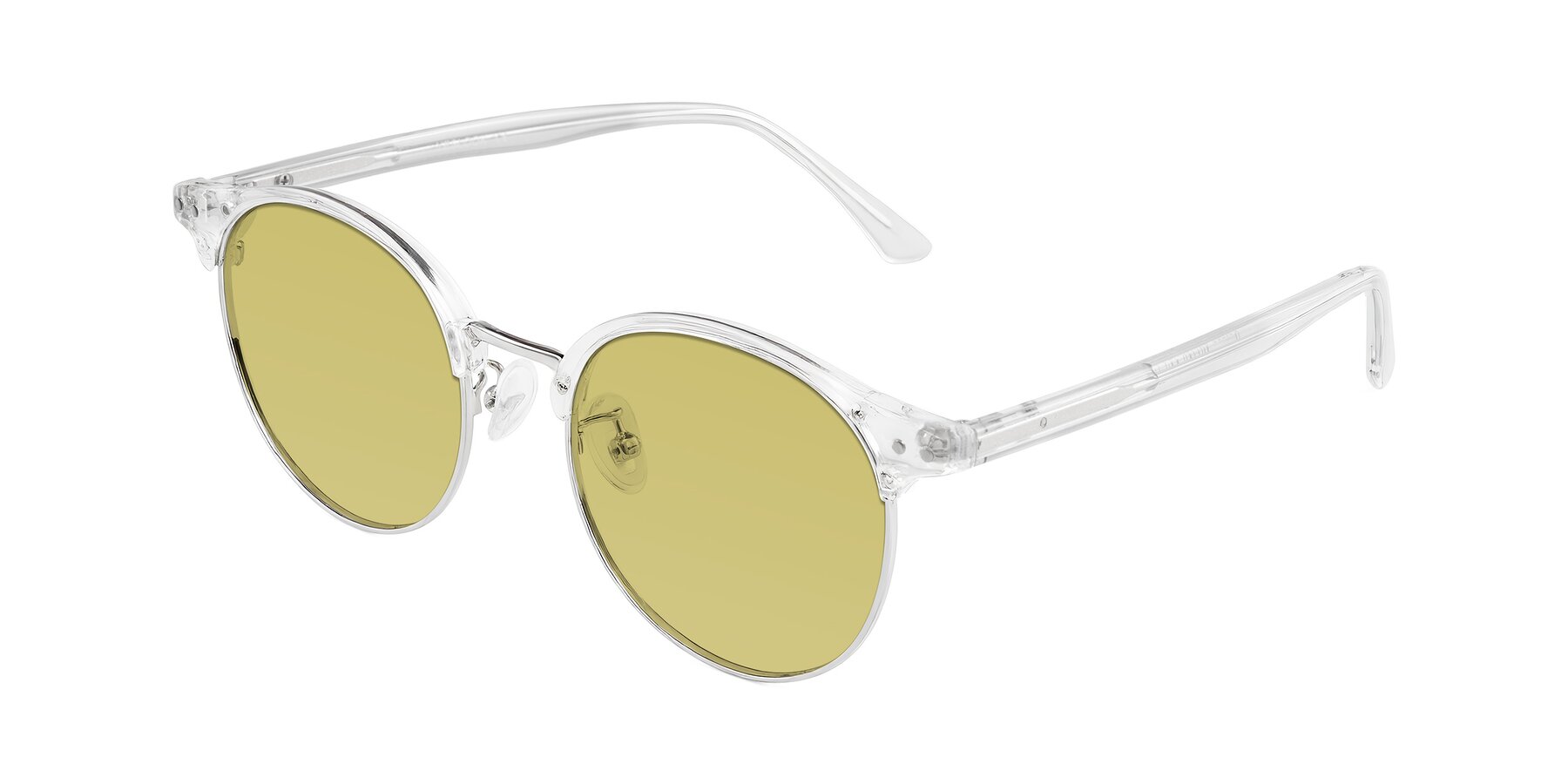 Angle of Karnes in Clear/Silver with Medium Champagne Tinted Lenses