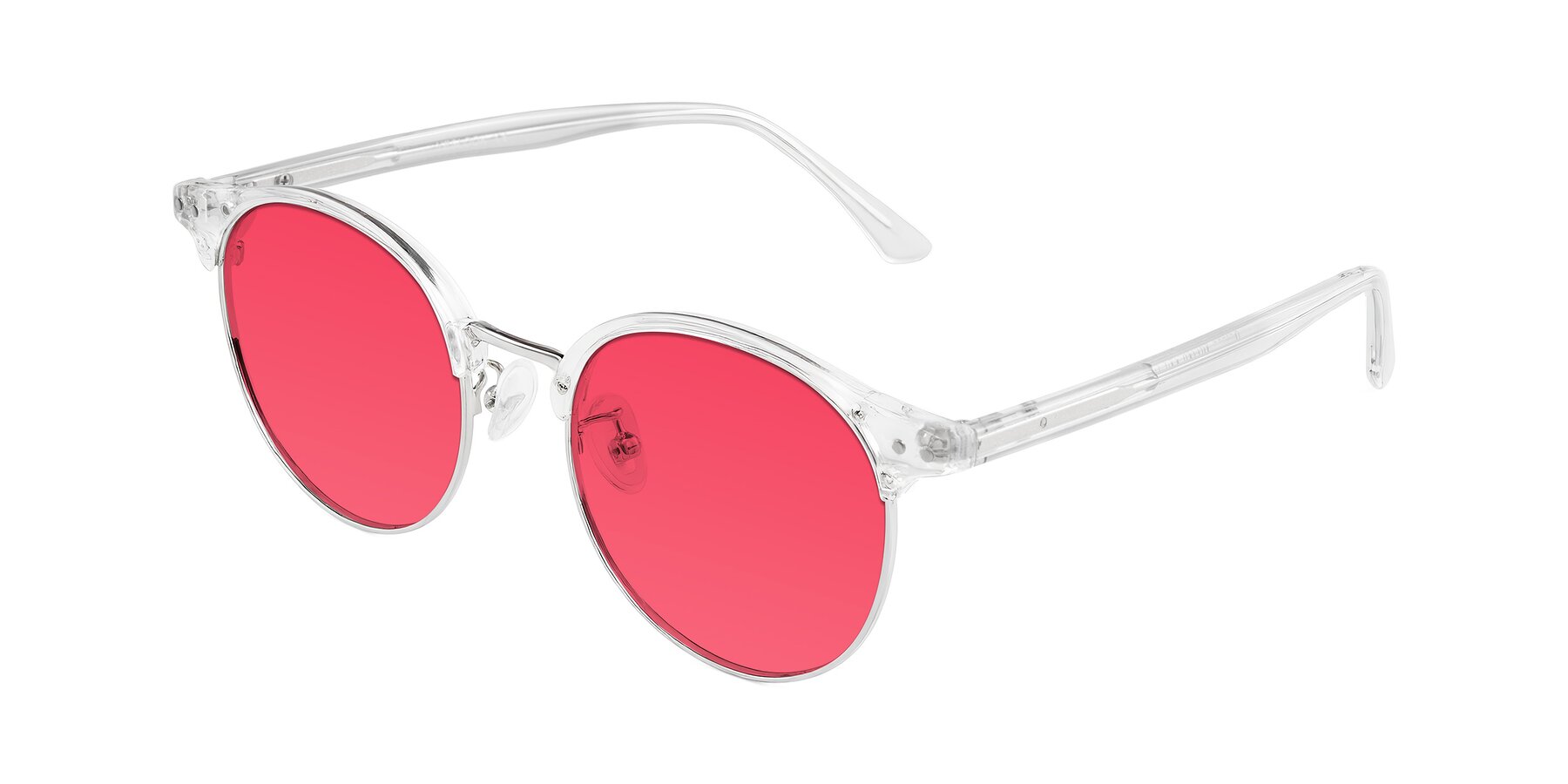 Angle of Karnes in Clear/Silver with Red Tinted Lenses