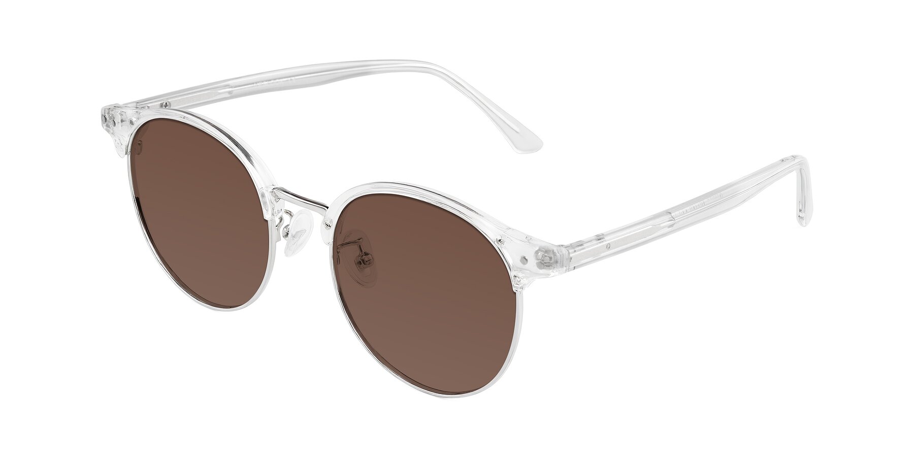 Angle of Karnes in Clear/Silver with Brown Tinted Lenses
