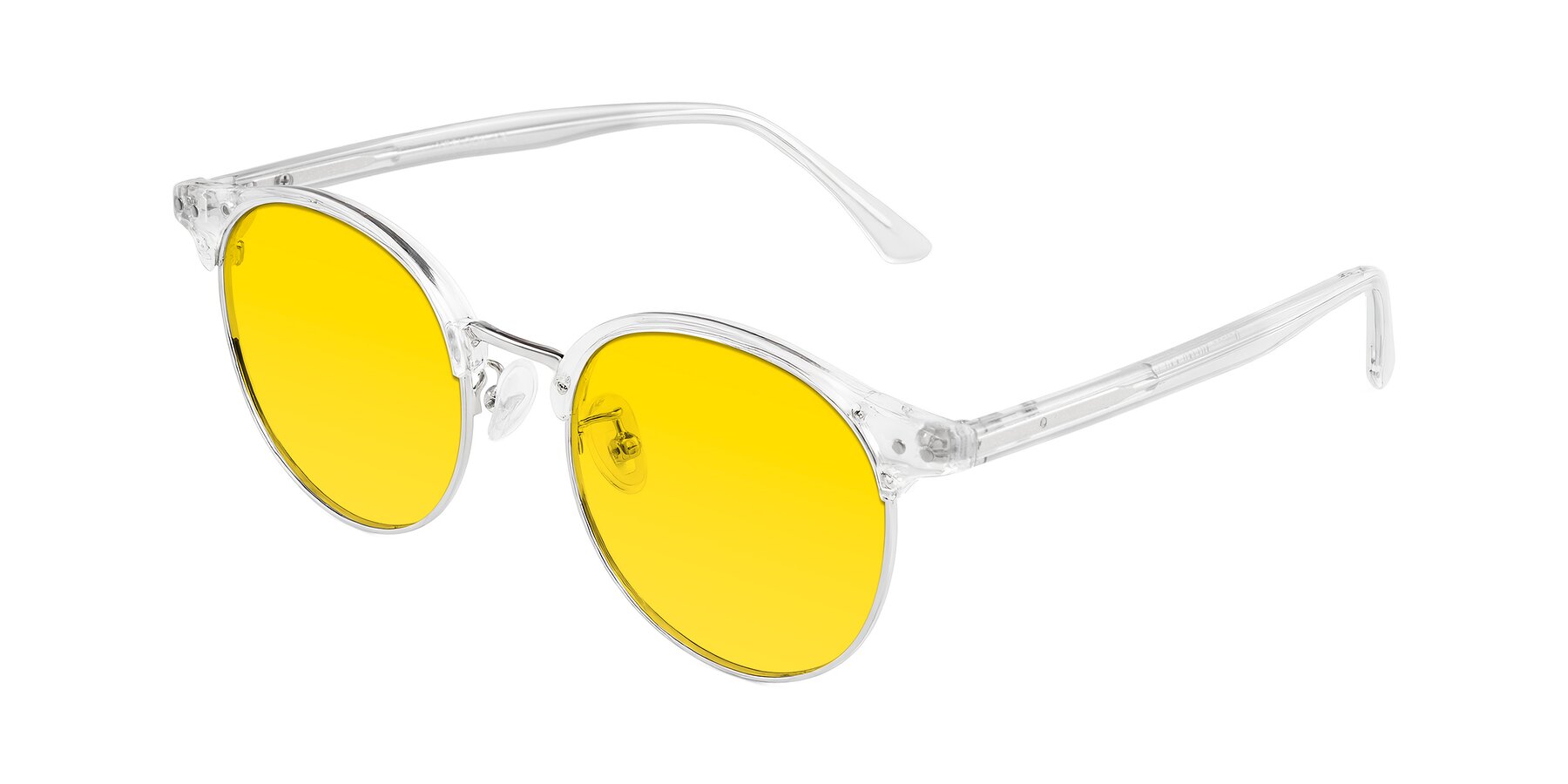 Angle of Karnes in Clear/Silver with Yellow Tinted Lenses
