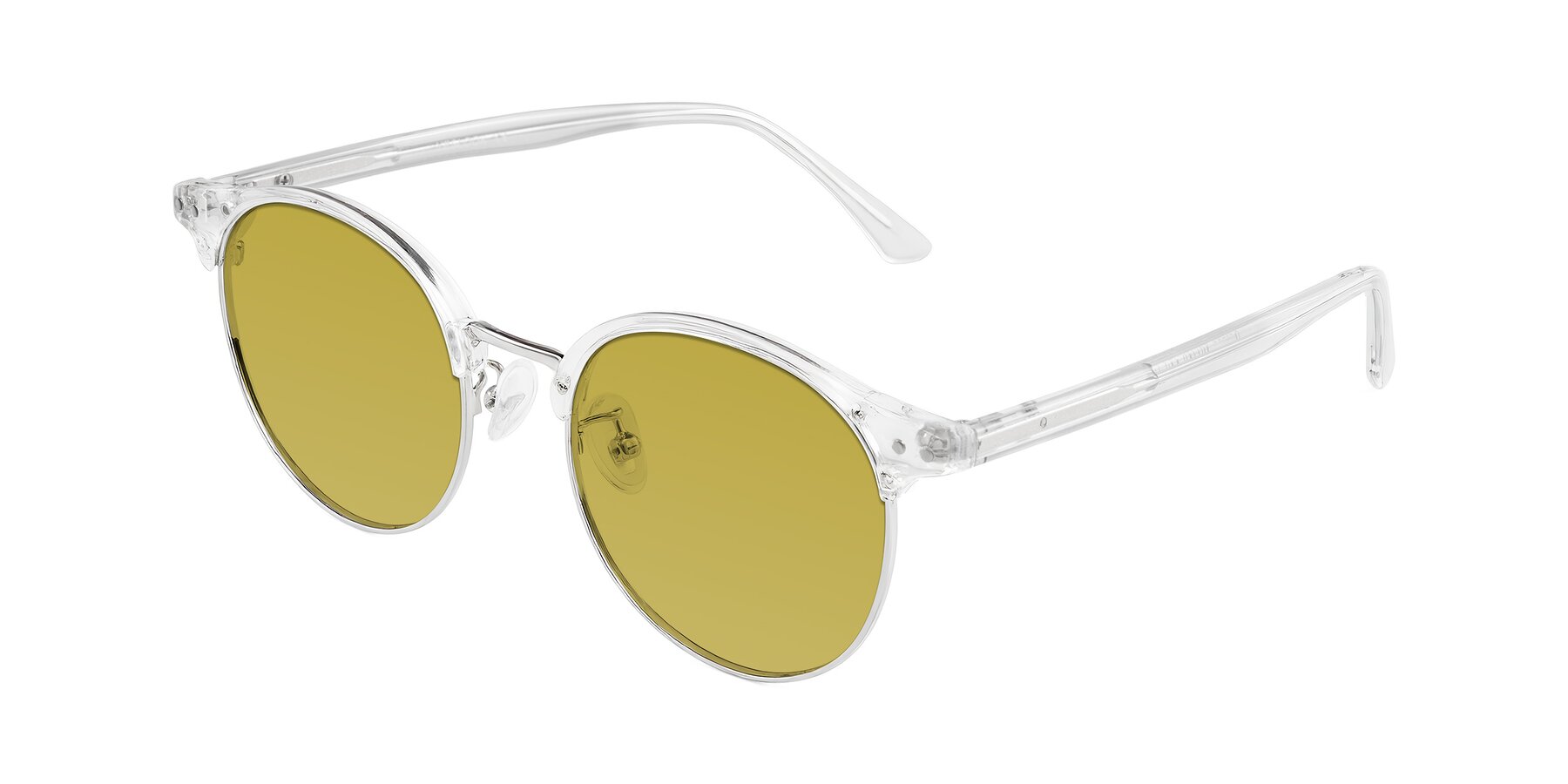 Angle of Karnes in Clear/Silver with Champagne Tinted Lenses