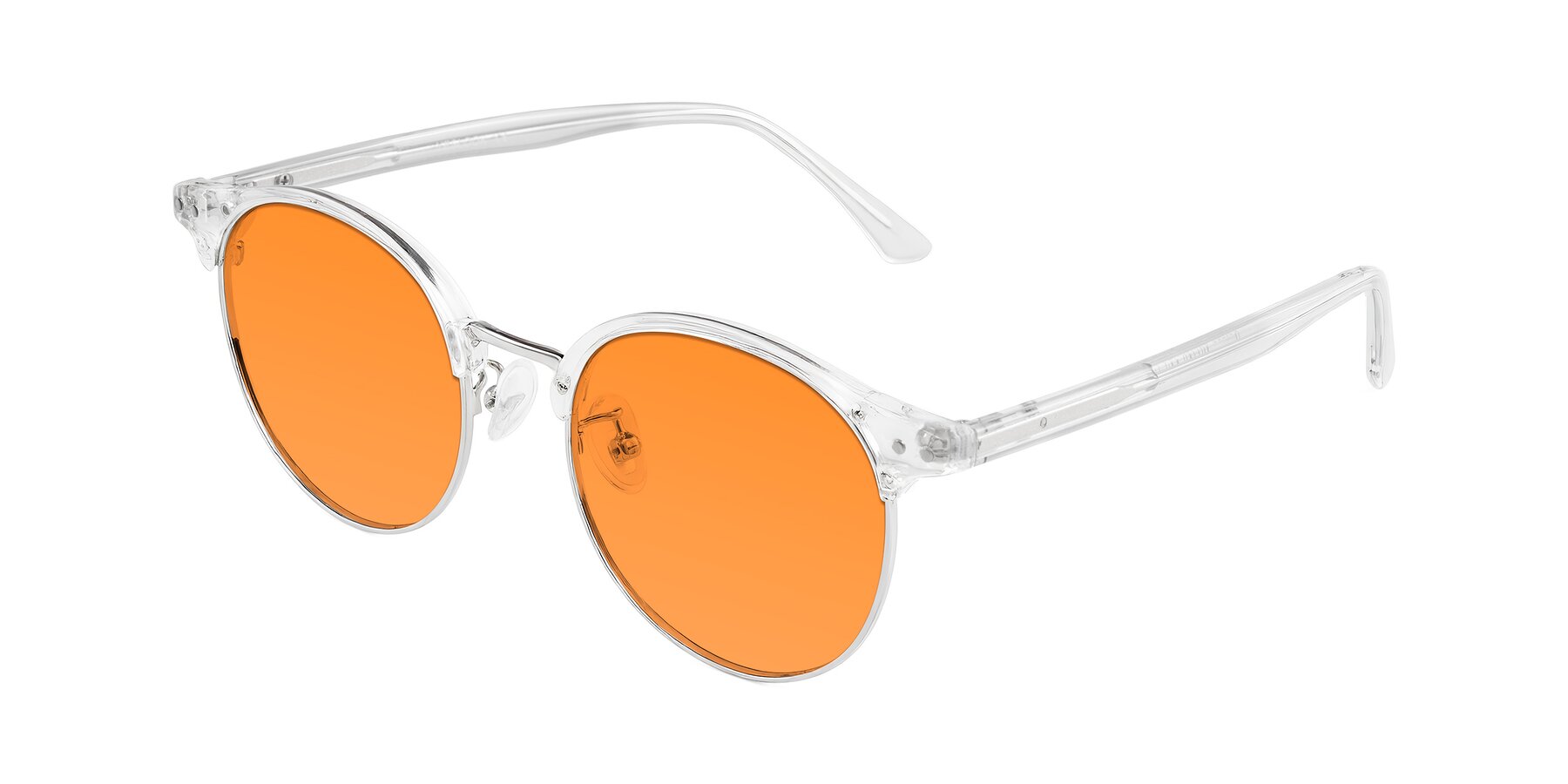 Angle of Karnes in Clear/Silver with Orange Tinted Lenses