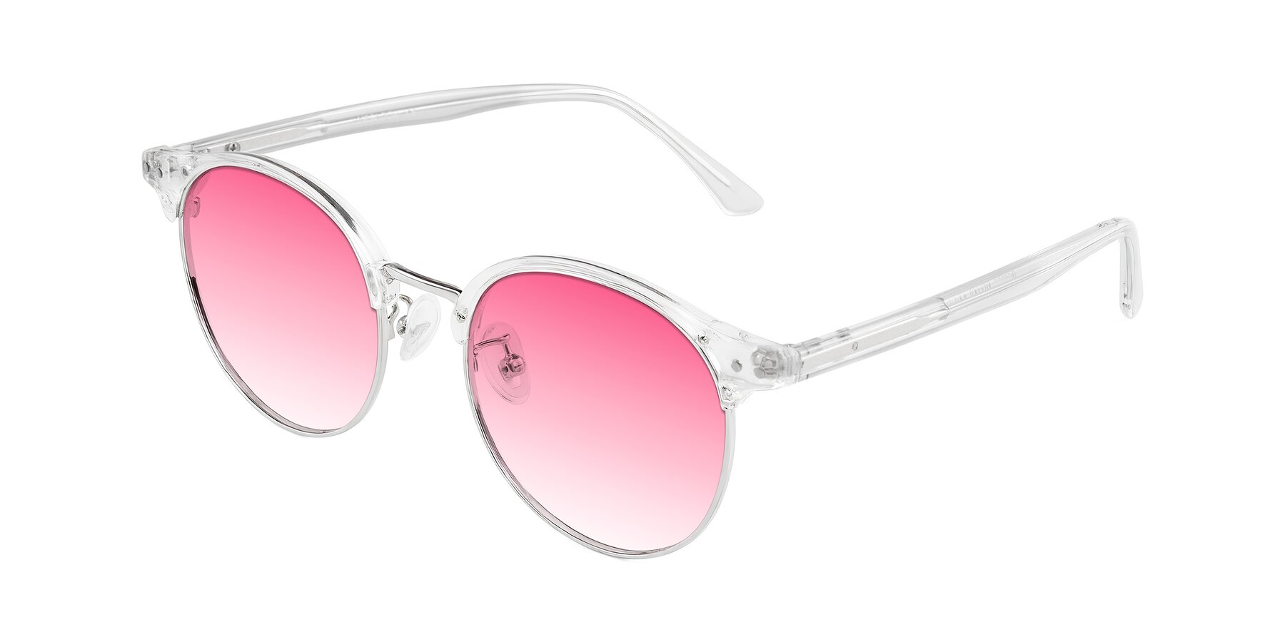 Angle of Karnes in Clear/Silver with Pink Gradient Lenses