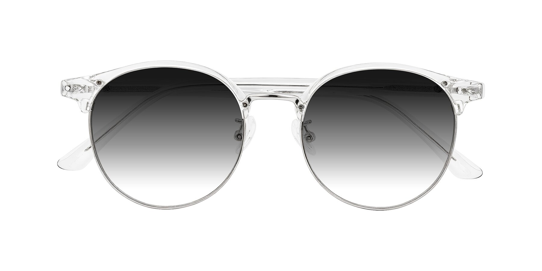 Folded Front of Karnes in Clear/Silver with Gray Gradient Lenses