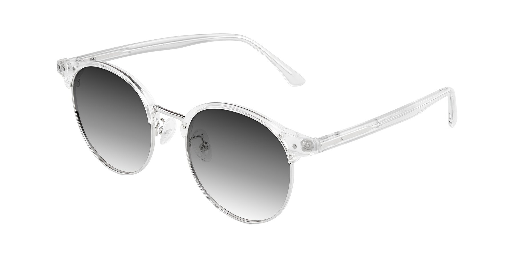 Angle of Karnes in Clear/Silver with Gray Gradient Lenses