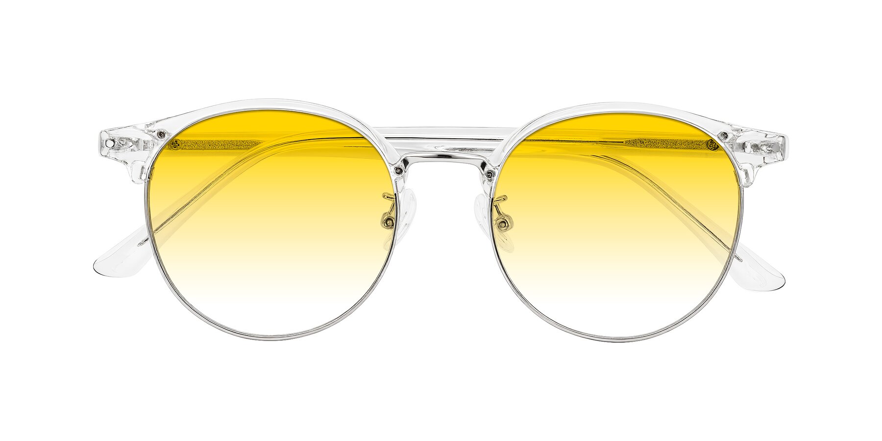 Folded Front of Karnes in Clear/Silver with Yellow Gradient Lenses