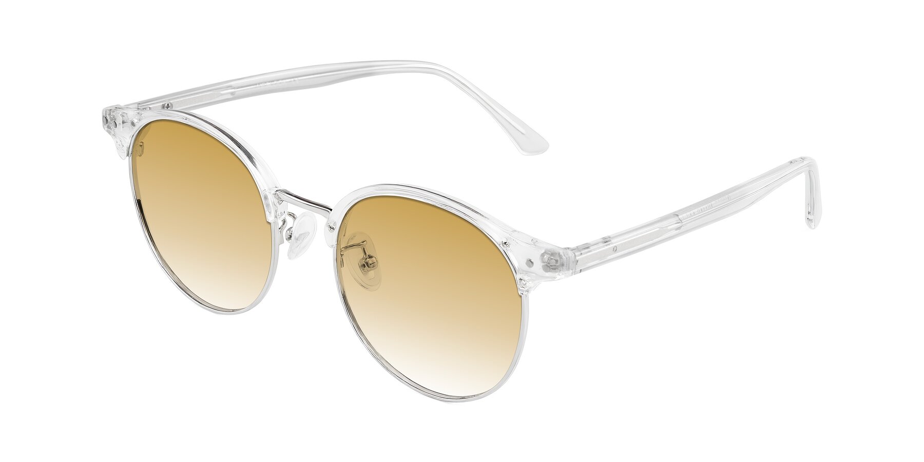 Angle of Karnes in Clear/Silver with Champagne Gradient Lenses