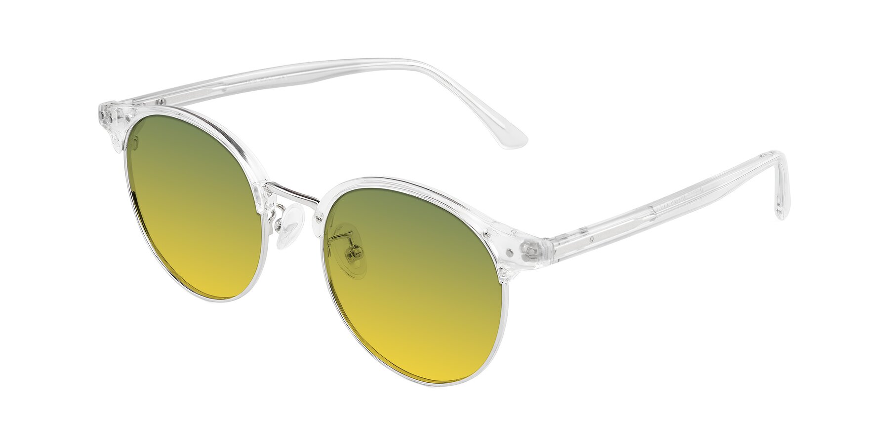Angle of Karnes in Clear/Silver with Green / Yellow Gradient Lenses
