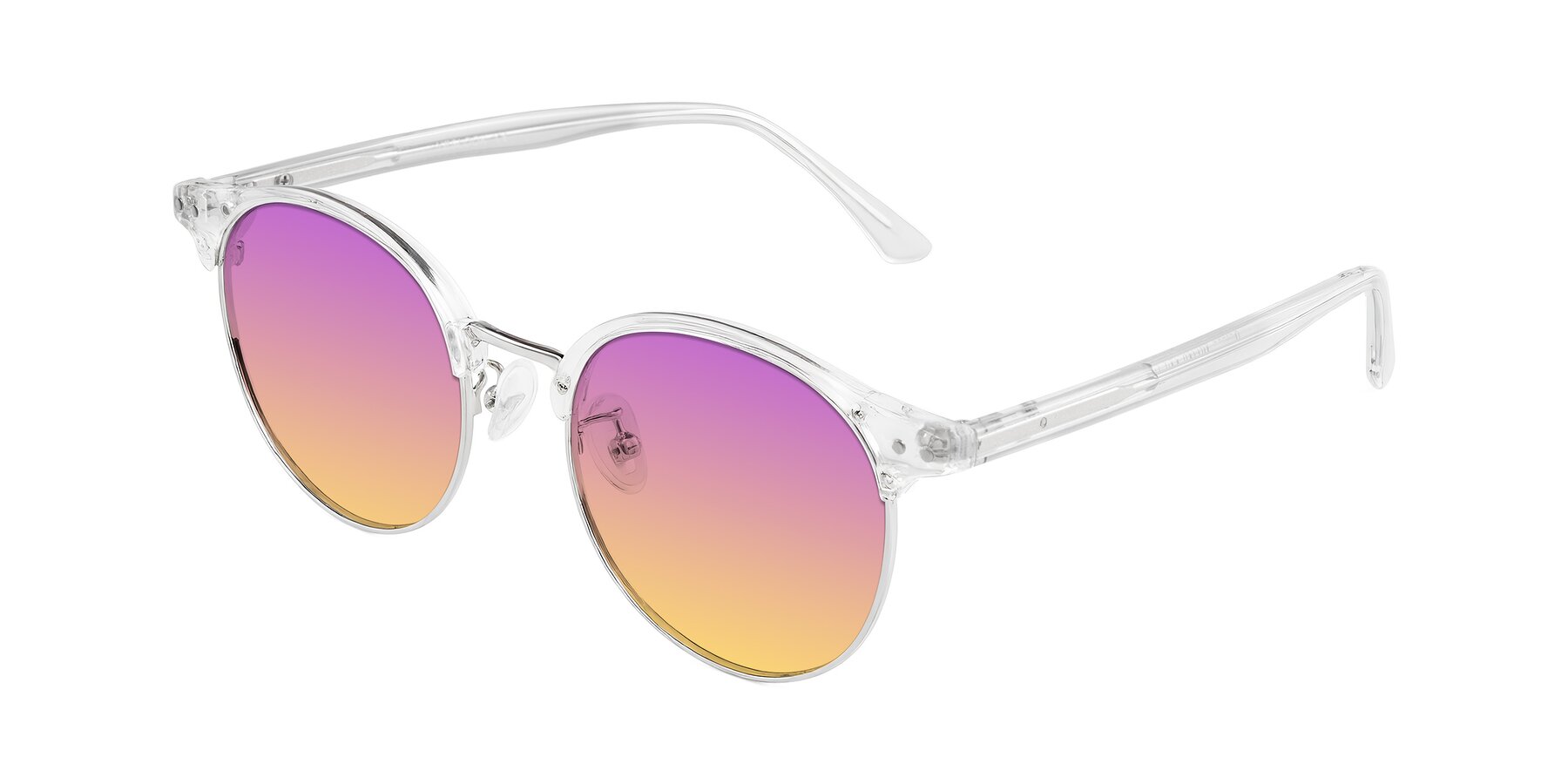 Angle of Karnes in Clear/Silver with Purple / Yellow Gradient Lenses